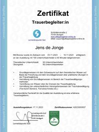 Zertifikat Trauerbegleitung